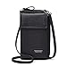 Produktbild Damen Handy Tasche Umhängetasche kleine Crossbody Bag Handytasche geldbörse Schultertasche aus PU Leder mit Kartenfächer Reißverschluss Passt Handy unter 6,5 Inch (Schwarz)