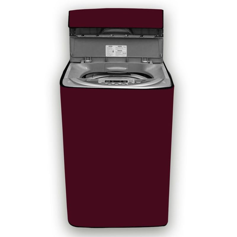 Image of Top-load washing machine cover Suitable for LG 7 Kg (T70AJMB1Z) Solid Maroon Print