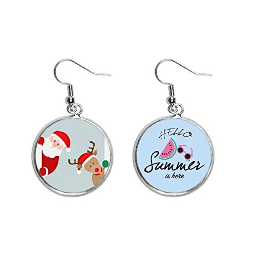 Pendientes de Navidad y sandía con diseño peep ligero para lóbulo