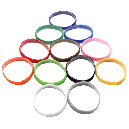 Homgaty 12 couleurs pour animal domestique ID Colliers réglable pour nouveau-né Chiot Bandes d'identification
