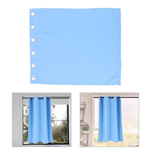 Cortina de ventana azul de poliéster elegante para salón 6