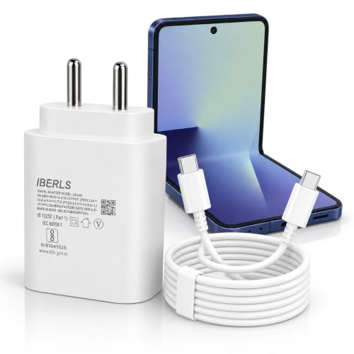 Image of 25W Pd 3A Type-C Super Fast Charging Adapter with 1M Type C Cable for Galaxy Z Flip 7 / Z Fold 7 / Z Flip 7 Fe /Z Fold 6 / Z Flip 6 /Tablet /Galaxy Watch- Charge Your Device with 25 Watt USB C Fast Charger