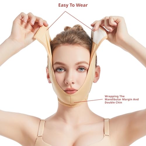 Bandage liposuccion cou et menton à compression réglable pour affiner le visage