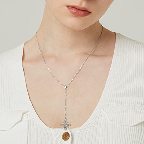 FLYOW 925 Sterling Silver Good Luck Irish Jewelry Celtic Knot Pendant Necklace for Women Birthday Graduation Gift2