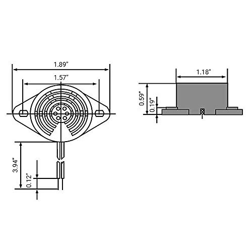2 PCS Piezo Buzzer, Icstation Buzzer Alarm 12V Electronic Beep Buzzer 100dB Piezo Alarm Siren Continous Sound for Motorcycle Golf Cart Vehicles Car Alarm