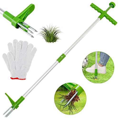 Dlbvfoy 39Inch Weed Puller Stand Up Manual Weed Removal Tools Long Handle Weeder Hand Tool With Stainless Steel Claw Sturdy Lightweight Weed Root Pulling Tool For Lawn Yard Garden Patio(Green) #TOP6