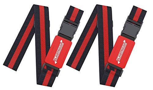Luggage Straps, Adjustable Non-Slip Baggage Belts - Suitcase Bands for Your Travel Bag (1 Strap, Red 1pk)