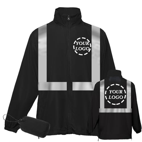 YOWESHOP Hi Vis Reflective Lightweight Thin Windbreaker Jacket Sun Protection Safety Jacket for Construction Worker?Black3 L