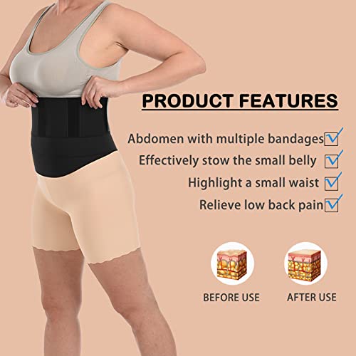 Sunhigo Upgraded Bandage Wrap Waist Trainer For Women Adjustable Waist Wrap Band Hook Loop Strips With Adhesive Invisible Slim Waist Trimmer Belt #TOP1