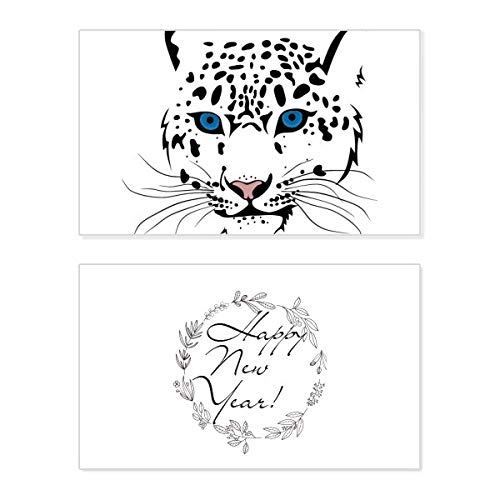 Tarjeta de Año Nuevo con tigre blanco ideal para felicitar las fiestas con originalidad