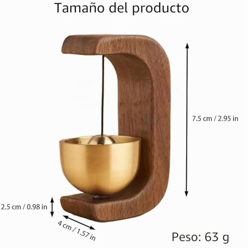 Miniatura 3 de Timbre Magnético Para Apertura De Puerta, Timbre De Puerta Adhesivo Para Porche Delantero, Pared, Jardín, Tienda, Regalo De Inauguración De La Casa, Timbre De Viento De Madera Vintage Con Campana De