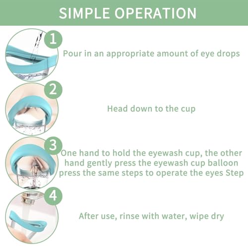 Image of Eye Wash Cup, Squeeze Rinsing Eye Wash Cup For Tired Eyes, Silicone Manual Air Pressure Eye Cleaning Cup for Eye Rinse, Reduce Dust and Cosmetic Irritation