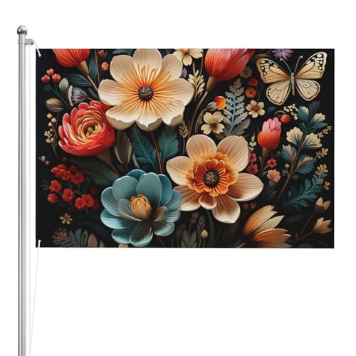 Drapeaux extérieur double face floral pour décorer la cour de vacances