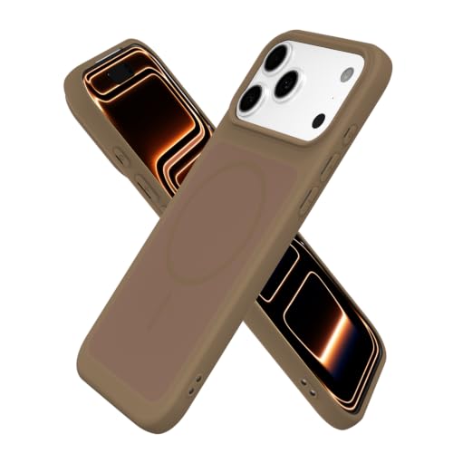 Coque iPhone 17 Pro premium magnétique fine finition lisse et matte marron
