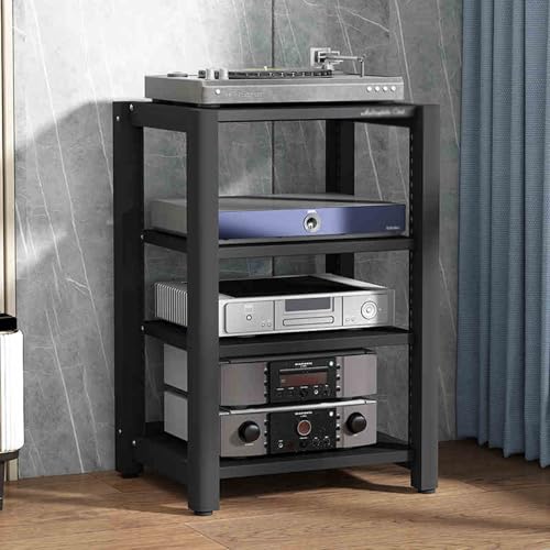 Support multimédia AV à 4 niveaux avec étagères réglables pour console