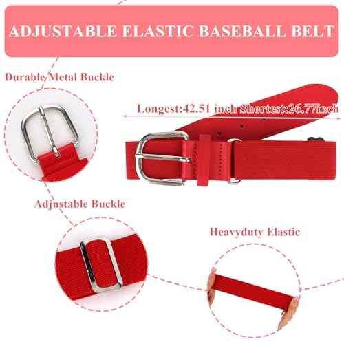 Baseball Socks and Belt Combo Set for Youth Boys Girls (2 Pairs of Socks&1 Belt)2