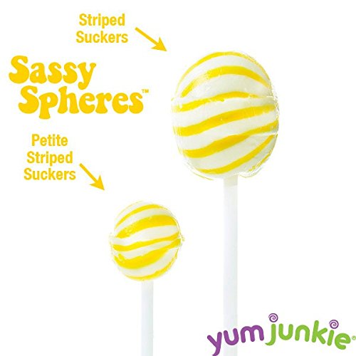 Banana Sassy Suckers Yellow Striped Ball Lollipops - Petite: 400-Piece Bag #TOP3
