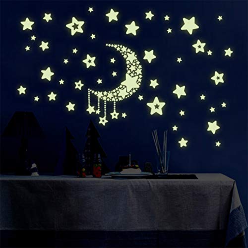 Glow in The Dark Stars Wall Stickers, Luminous Stars and Moon miniatura 6
