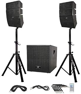 PRORECK Club AB 12-Inch DJ/Powered PA Speaker System Combo Set with Bluetooth/USB/SD Card/Remote