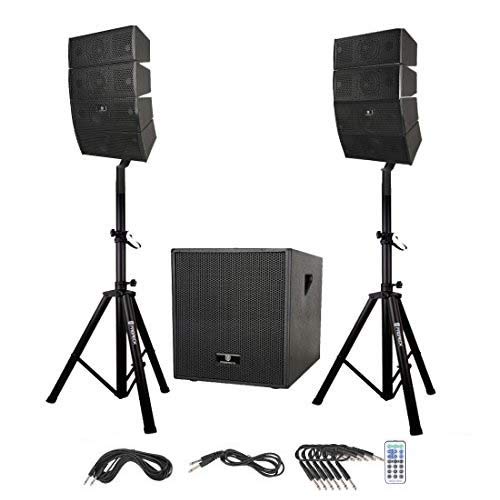 PRORECK Club AB 12-Inch DJ/Powered PA Speaker System Combo Set with Bluetooth/USB/SD Card/Remote