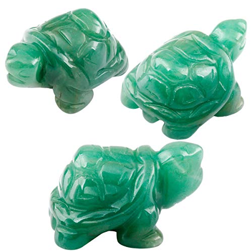 Nupuyai Green Aventurine Turtle Figurine Ornament, Healing Crystal Energy Statue for Home Decor 1.5", #1-green/Aventurine, 4cm/1.5" - Image 4
