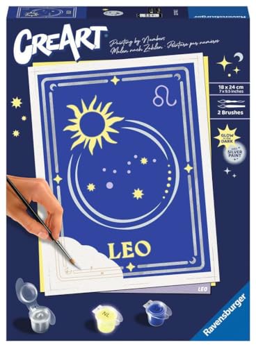Peinture par numéros zodiaque Lion lignes colorées numérotées pour peindre sans dépasser