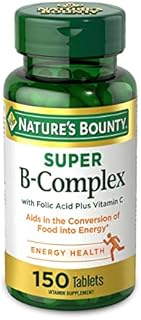 Nature’s Bounty Super B Complex with Vitamin C & Folic Acid, Immune & Energy Support, 150 tablets