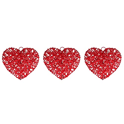 jojofuny cm Füller Valentinstag Rattan Baum DIY Tag Weihnachten Urlaub Dekor für Ornamente Bälle Zuhause Herz Sepak Hochzeit Form Handwerk Rote Kugel Girlande Takraw Kindergarten Anhänger Cover