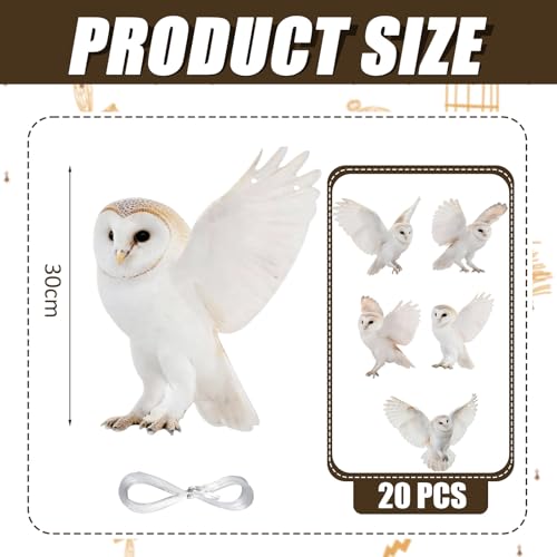 Preboun 20 Pcs Magical Wizard Party Decorations Magical Hanging Snow Owl Decorations Wizard Theme Birthday Paper Owl Ceiling Streamers Ornaments for Kids School Woodland Animal Classroom Birthday