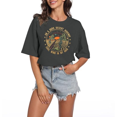 TAOHONG Adventure Shirts Women Retro Desert Highway T-Shirt Funny Nature Graphic Tee Casual Short Sleeve Tee Tops2