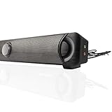 ◆ Modernes Design und tragbare Soundleiste - Bietet praktische Bedienknöpfe, einschließlich Lautstärkeregelung. Modernes Design eignet sich perfekt für PC, Smartphone, MP3, Filme, Musik und PC-Spiele.