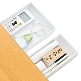 kulusion 2 Packs Under Desk Drawers, Slide Out Drawer Attachment, Plastic Desk Accessories & Workspace Organizers, Self-Adhesive Hidden Desktop Pen Holder for Office School Home (White)