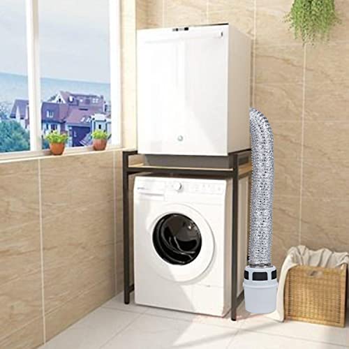 VIWINVELA 3 IN 1 Indoor Dryer Vent Kit Filter Bucket for Electric Dryer with 4-Inch by 5-Feet Proflex Duct (Silver)