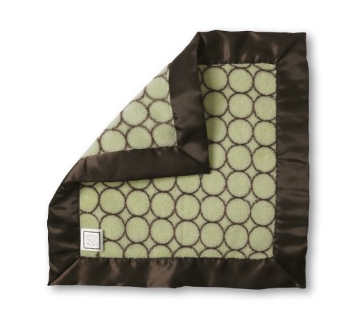SwaddleDesigns Baby Lovie, Small Security Blanket, Brown Mod Circles on Lime