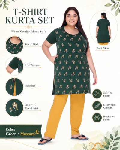 Image of In Love Women's Plus Size Printed Cotton Long-Line T-Shirt with Pocket | Cotton fabric - soft longline T-shirt with easy plus-size fit