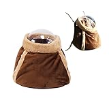 MANON ROSA Carrier Bag Chinchilla Winter-Proof Small Animal Pet Portable Travel Backpack for Birds Squirrels Chipmunks Dwarf Rabbits Dutch Pigs Hamsters Kittens Parrots (Large,Coffee)