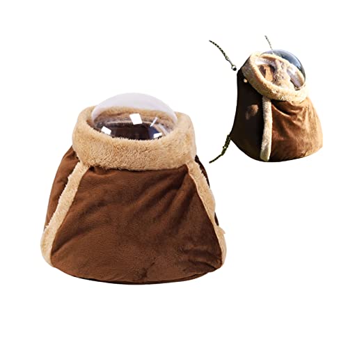 MANON ROSA Carrier Bag Chinchilla Winter-Proof Small Animal Pet Portable Travel Backpack for Birds Squirrels Chipmunks Dwarf Rabbits Dutch Pigs Hamsters Kittens Parrots (Large,Coffee)