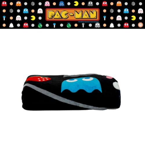 Image of PAC-MAN Retro Cozy Throw 46 in x 60 in - Soft Cozy Plush for Couch, Bed & Travel, Collectible Gift (100% Officially Licensed Product) by Franco Collectibles