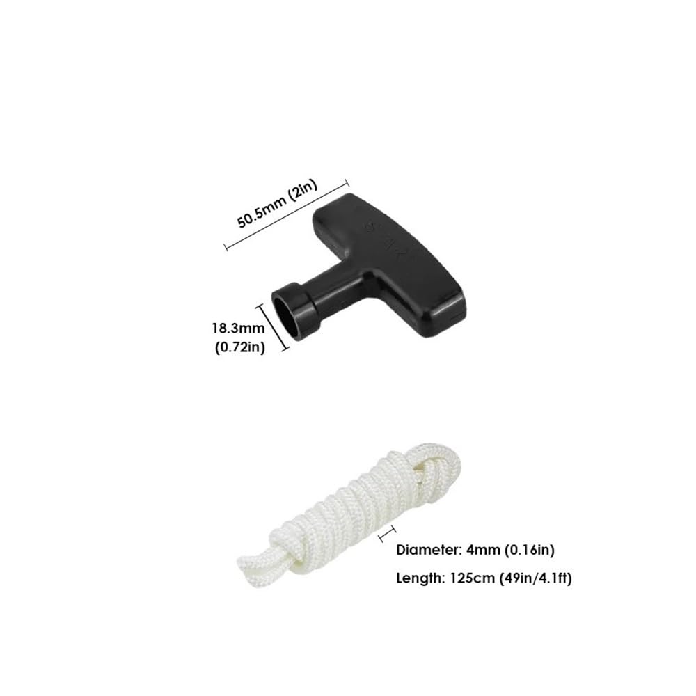 Juego de 2 Cuerdas de Arranque de Retroceso de Alta Resistencia, aptas for generadores, cortacéspedes, Bombas de Agua y motosierras.