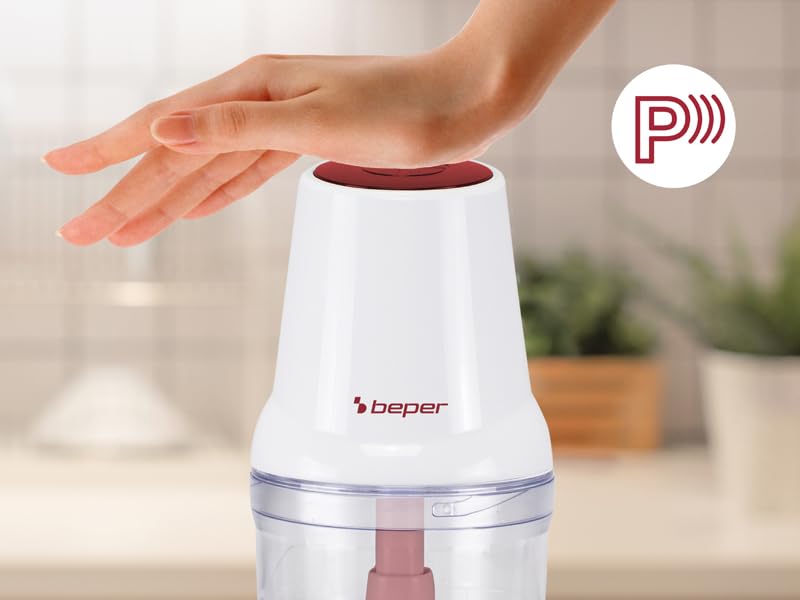 Tritatutto Ricaricabile USB Beper - Mini Robot Da Cucina 250ml, 3 Lame Acciaio, Rosso/Bianco - Foto 14