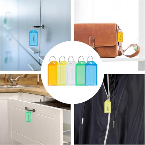 10 Stück Schlüsselanhänger Beschriftbar, Schlüssel Beschriftung, Schlüsselanhänger Zum Beschriften, Schlüsselschilder Zum Beschriften, Für Gepäck Haustiere Schlüssel(8 Farben)