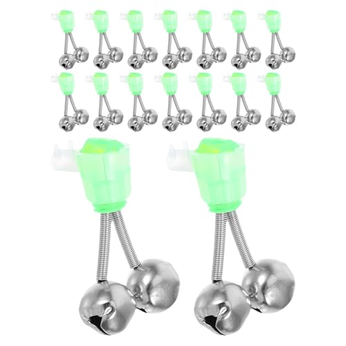Veemoon Campanas para Cañas de Pescar Alarma de Acero Inoxidable y Plástico, 25 Piezas Kit para Pesca Mar, Campana Fuerte de Punta para Aviso de Mordida, Accesorios de Pesca