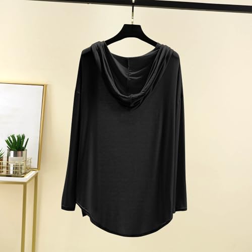 Women Casual Lightweight Open Front Cardigans Long Sleeve Cardigans Dusters Hooded Summer Solid Color Outfits4