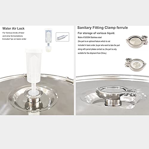 Fermentation Tank With Cooling Coil For Home Brewing 35Liters Stainless Steel Conical Fermenter Chiller #TOP6