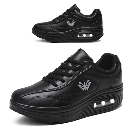 Image of RUIDENG Platform Sneakers for Women Air Cushion | Walking Shoes Women Comfortable All Day | Thick Rocker Bottom