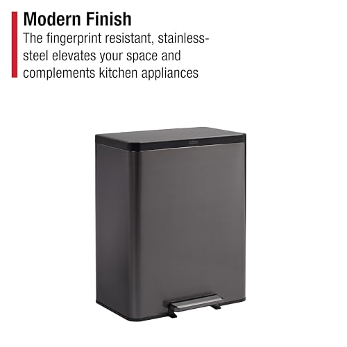 Caneca de basura rectangular de acero inoxidable 60 litros miniatura 4