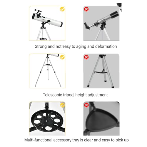 Telescopio Reflector Astronómico GOWENIC 114mm con Tripode Ajustable miniatura 4