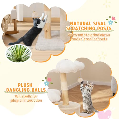Árbol para gato de madera 32 pulgadas multi-niveles miniatura 6