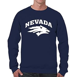 Campus ColorsCampus Colors Adult Arch & Logo Soft Style Gameday Crewneck Sweatshirt (Nevada Wolf Pack – Blue, X-Large)