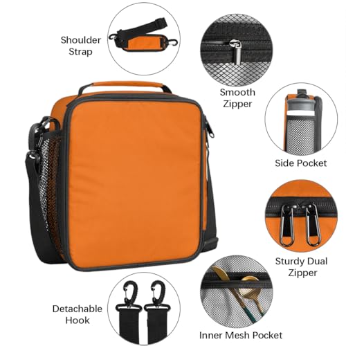 Orange Backpack with Lunch Box Travel Backpack Bookbag & Lunch Bag Insulated Lunchbox Waterproof Daypack Laptop Backpack Freezable Lunch Bag4